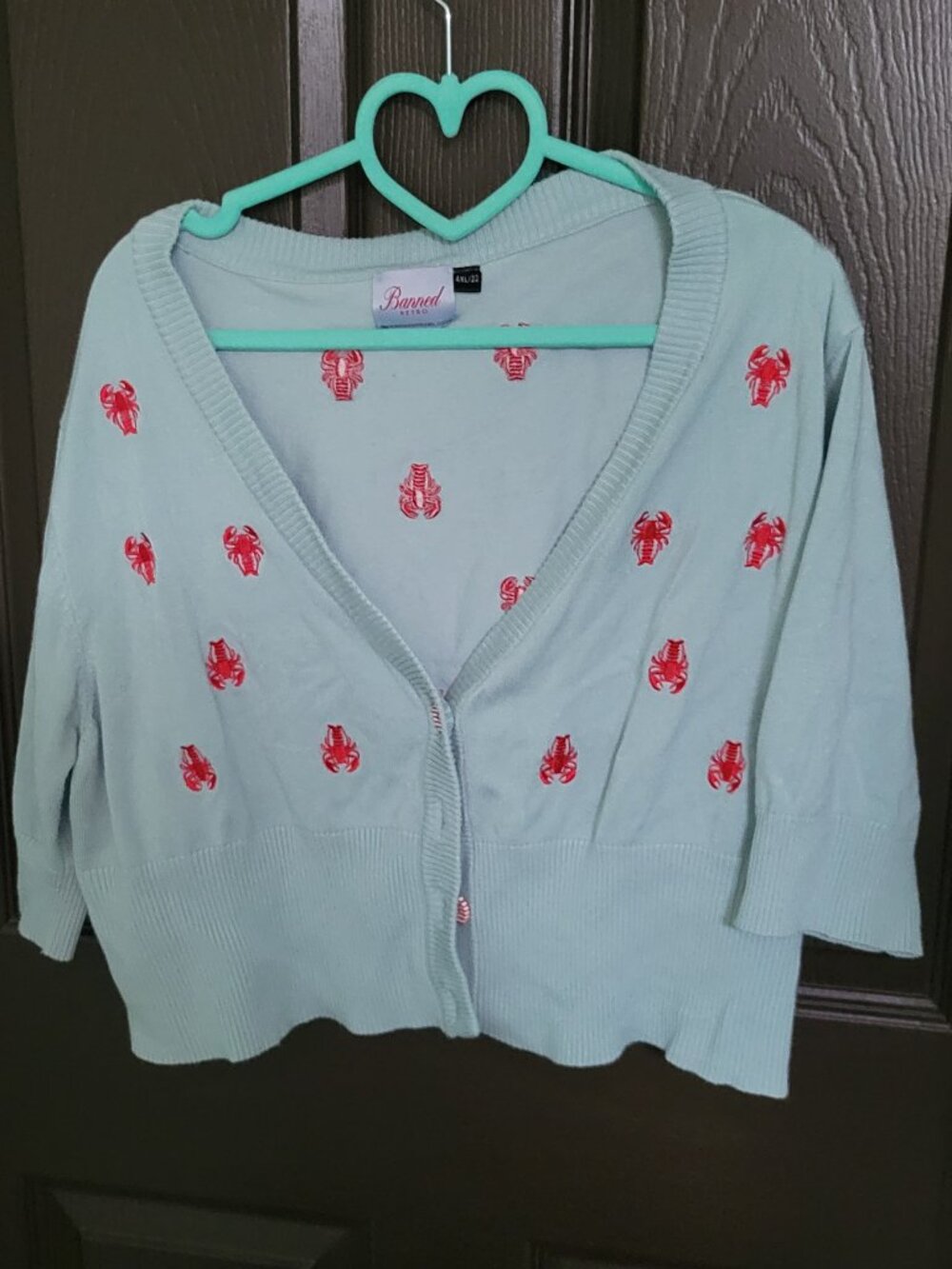 Ocean Lobster Print Summer Cropped Cardigan